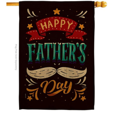 Breeze Decor - Hooray Fathers Day House Flag Family 28 x 40 in. Double-Sided Decorative Vertical Flags for Decoration Banner Garden Yard Gift - Image 1