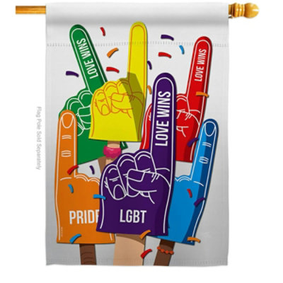 Breeze Decor - No. 1 Love Wins House Flag Support Pride 28 x 40 in. Double-Sided Decorative Vertical Flags for Decoration Banner Garden Yard Gift - Image 1