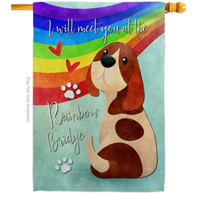 Breeze Decor - 28 x 40 in. Rainbow Bridge Sweet Life Sympathy Double-Sided Decorative Vertical House Flags - Decoration Banner Garden Yard Gift - Image 1