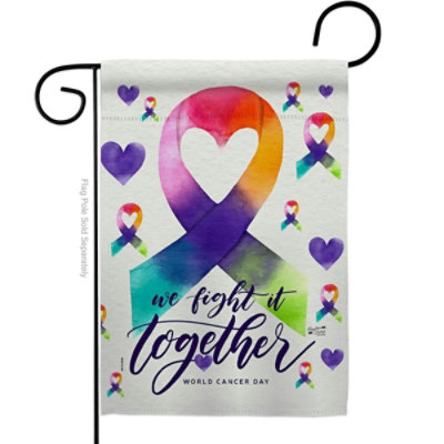 Angeleno Heritage - G135405-BO  World Cancer Day Garden Flag with Support Awareness Double-Sided Decorative Vertical Flags House Decoration Banner Yard Gift - Image 1