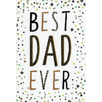 Best Dad Ever: Gold Foil Dots and Confetti Father's Day Card for Dad - Image 1
