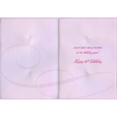 Sweet Sixteen Pink Heart Gem on Silver Foil Tiara: 16th Birthday Card - Image 2
