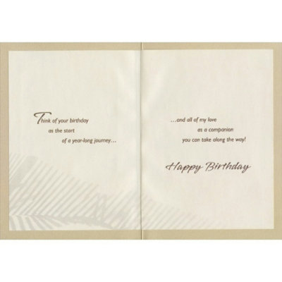 Embossed Beach, Fence and Seagulls: Husband Birthday Card - Image 2