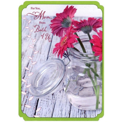 Gerbera Daisies in Glass Jar: Mom Mother's Day Card - Image 1