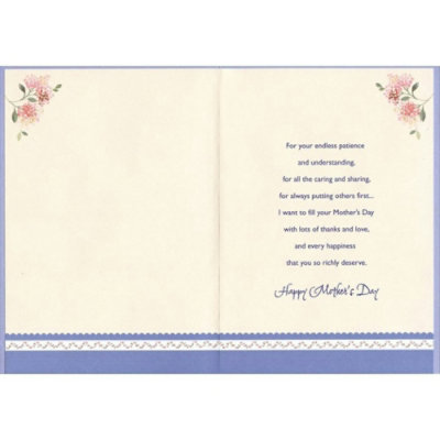 Table, Chairs and Guest House: Wife Mother's Day Card - Image 2