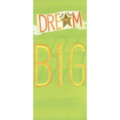 Dream Big on Green Money Holder / Gift Card Holder Graduation Congratulations Card - Image 1