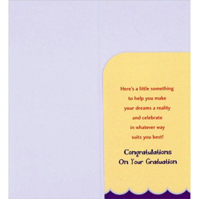 Not Only Act, But Also Dream : Anatole France Quote Money Holder / Gift Card Holder Graduation Congratulations Card - Image 2