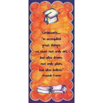 Not Only Act, But Also Dream : Anatole France Quote Money Holder / Gift Card Holder Graduation Congratulations Card - Image 1