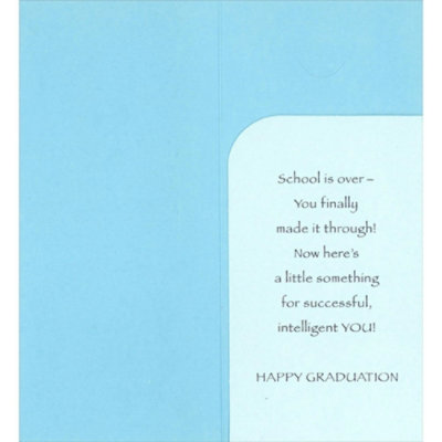 Pencil, Ruler and Three Buttons Money Holder / Gift Card Holder Graduation Congratulations Card - Image 2