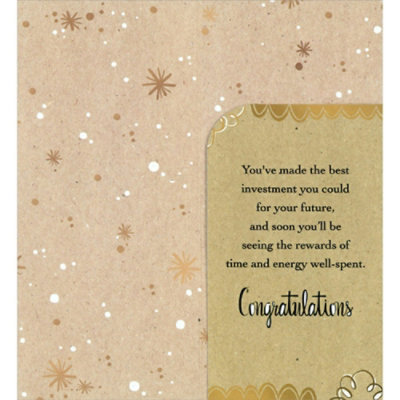You're A Grad Gold Black and White Money Holder / Gift Card Holder Graduation Congratulations Card - Image 2
