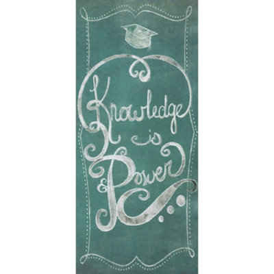 Knowledge Is Power : White Script on Green Money Holder / Gift Card Holder Graduation Congratulations Card - Image 1