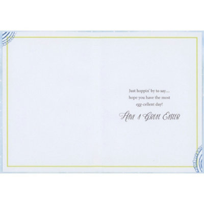 Large Decorated Eggs: Peter Cottontail, Yellow Flower, Rabbit with Bow Tie Juvenile Easter Card for Kids - Image 2