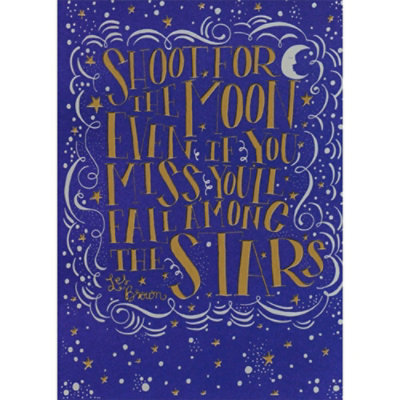 Shoot For The Moon Inspirational Graduation Congratulations Card - Image 1
