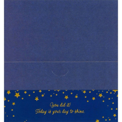 Gold Foil Stars on Blue Money Holder or Gift Card Holder Graduation Congratulations Card - Image 2