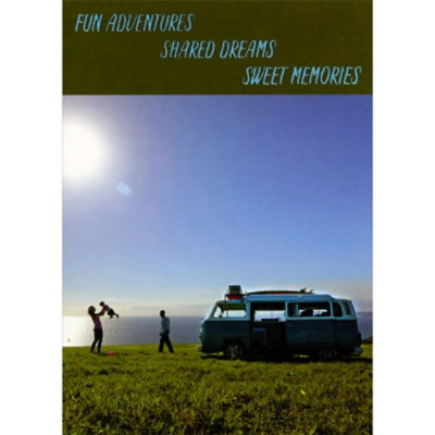 Family Outing with Vintage VW Bus Father's Day Card for Husband - Image 1