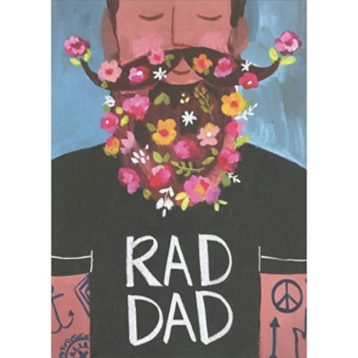 Rad Dad: Facial Hair of Flowers Father's Day Card for Husband - Image 1