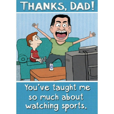 Watching Sports With Dad Funny Father's Day Card for Dad - Image 1