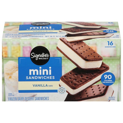 Signature Select Dairy Dessert Sandwich Vanilla Mini 32 Fz - 16-2.25