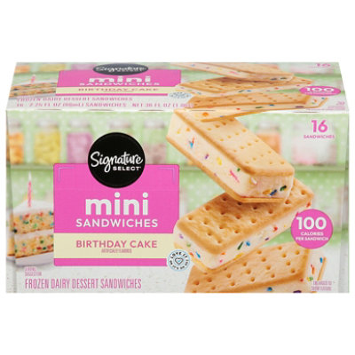 Signature Select Dairy Dessert Sandwich Birthday Cake Mini 36 Fz - 16-2.25