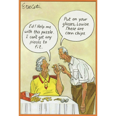 Puzzle Corn Chips Eric Decetis Funny Birthday Card. - Image 1