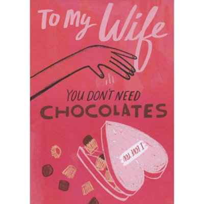 You Don't Need Chocolates: Hand Dropping Candy Box 3D Spring Motion Funny Valentine's Day Card for Wife. - Image 1