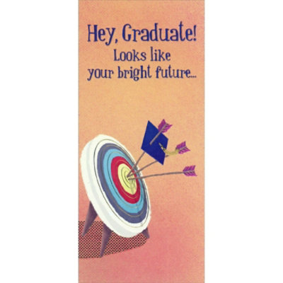 Three Arrows: Grad Cap : Bullseye Money Holder / Gift Card Holder Graduation Congratulations Card. - Image 1