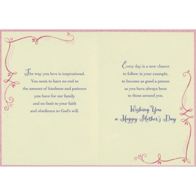Moms Are God's Gift from Heaven: Flowers and Pink Border Religious Mother's Day Card for Mom. - Image 2