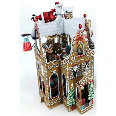 Gingerbread House 3D Pop Up Laser Cut Christmas Card - Image 1