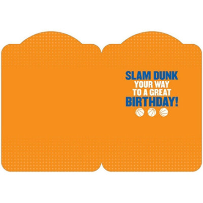 Basketball on Blue Die Cut Foil Sports Birthday Card For Kids - Image 2