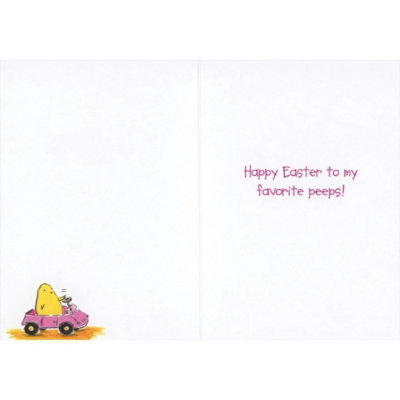 Chick Driving Pink Car: Peep Peep Funny Easter Card - Image 2