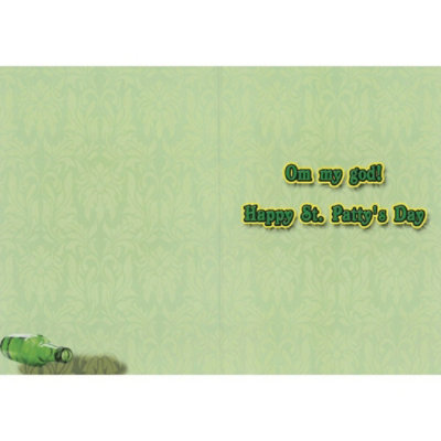 Irish Yoga: Couple Surrounded by Empty Bottles Funny St. Patrick's Day Card - Image 2