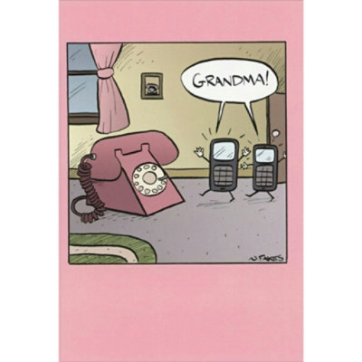 Cell Phones at Rotary Phone Grandma's House Funny Mother's Day Card - Image 1