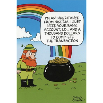 Inheritance From Nigeria Pot of Gold Funny St. Patrick's Day Card - Image 1