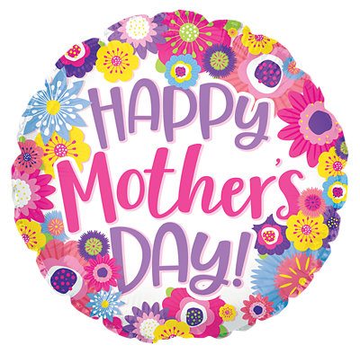 Balloon Mylar Standard 18 In - Mothers Day - Each - Image 1