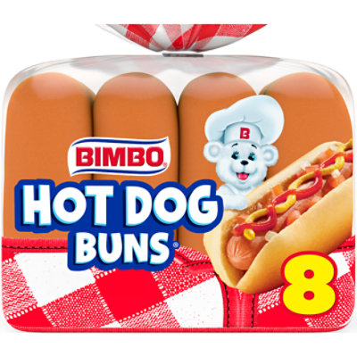 Bimbo White Hot Dog Buns 8 Count - 12 OZ - Image 1