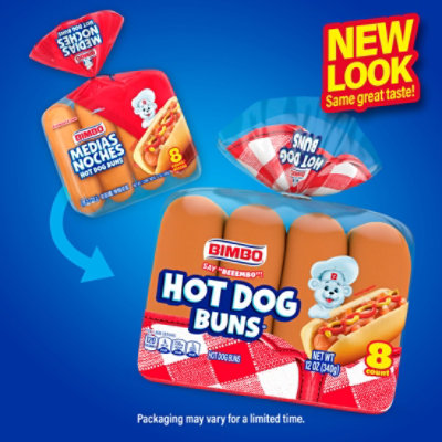 Bimbo White Hot Dog Buns 8 Count - 12 OZ - Image 4