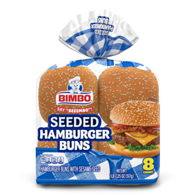 Bimbo Hamburger Buns With Sesame Seeds 8 Count - 18.25 OZ - randalls