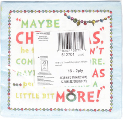 Amscan The Grinch Lunch Napkins 16 Count - Each - Image 3