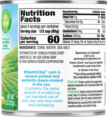 Green Giant Super Sweet Bi Colored Whole Kernel Corn 11oz Can - 11 OZ - Image 5