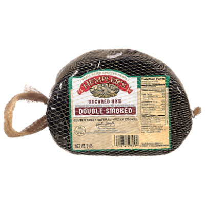 Hemplers Double Smoked Uncured Ham - 3 LB - Image 1