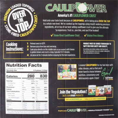 Caulipower Pizza Over The Top Truffle Mushroom - 13.06 OZ - Image 6
