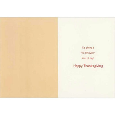 Black Dog Licking Lips and Wearing Pilgrim Hat and Napkin Funny Thanksgiving Card - Image 2