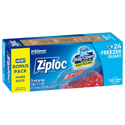Ziploc Freezer Bags Quart - 24 CT - Image 1