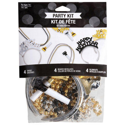 Creative Converting Black Gold Party Kit For 4 - Each - Image 2