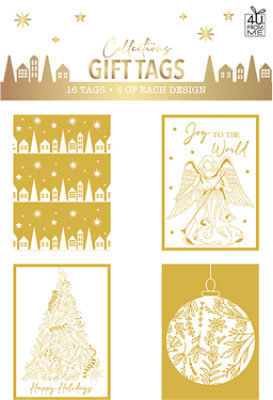 Tri Land Corporation White Gold Quartet Gift Tags - 16 Count - Image 1