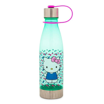 Silver Buffalo Sanrio Hello Kitty Hearts and Bows Water Bottle With Lid | Holds 20 Ounces - Image 1