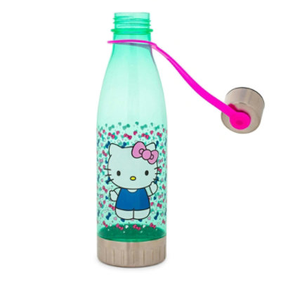 Silver Buffalo Sanrio Hello Kitty Hearts and Bows Water Bottle With Lid | Holds 20 Ounces - Image 3