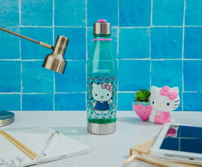 Silver Buffalo Sanrio Hello Kitty Hearts and Bows Water Bottle With Lid | Holds 20 Ounces - Image 4