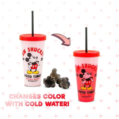 Silver Buffalo Disney Classic Mickey Mouse "Aw Shucks" Color-Changing Plastic Tumbler - Image 2