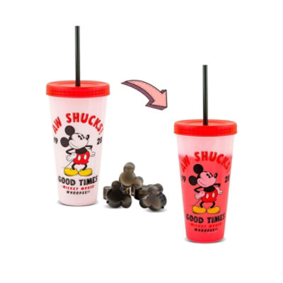 Silver Buffalo Disney Classic Mickey Mouse "Aw Shucks" Color-Changing Plastic Tumbler - Image 1
